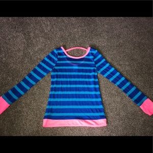 Zella Girl top - blue/neon coral - perfect!